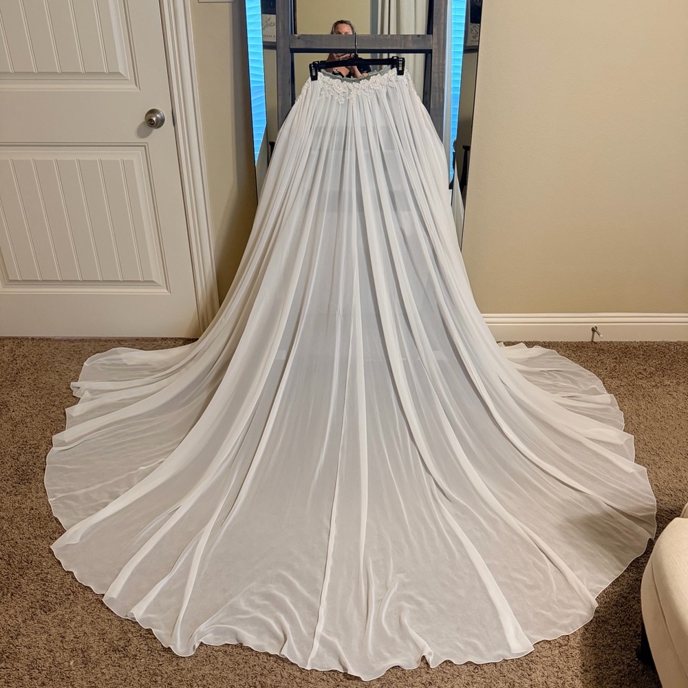 Pronovias Ivory Bridal Detachable Chiffon Train / Overskirt or Cape